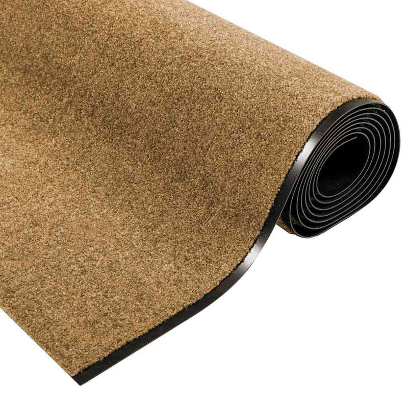 vidaXL Ajtószőnyeg Egyéb Krém és fekete 120 x 350 cm Poliamid és PVC