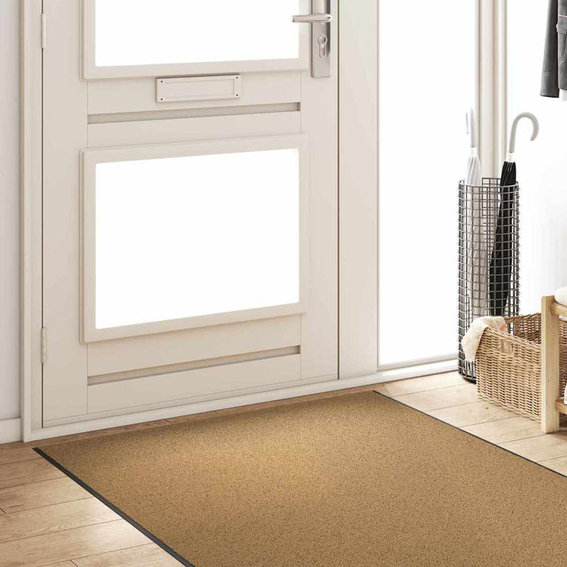 vidaXL Ajtószőnyeg Egyéb Krém és fekete 120 x 400 cm Poliamid és PVC