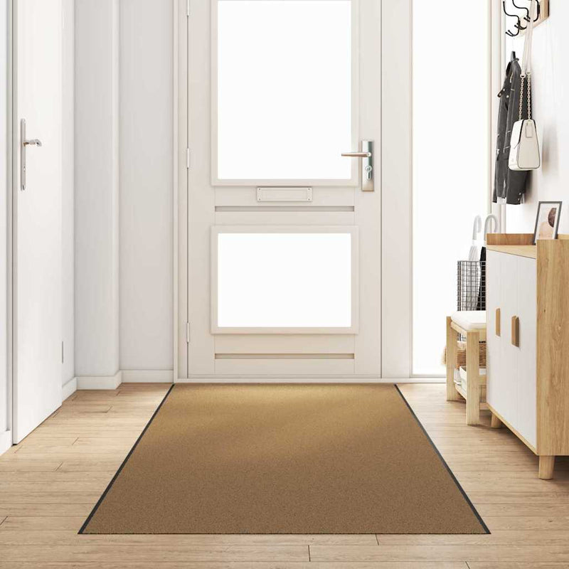 vidaXL Ajtószőnyeg Egyéb Krém és fekete 120 x 400 cm Poliamid és PVC