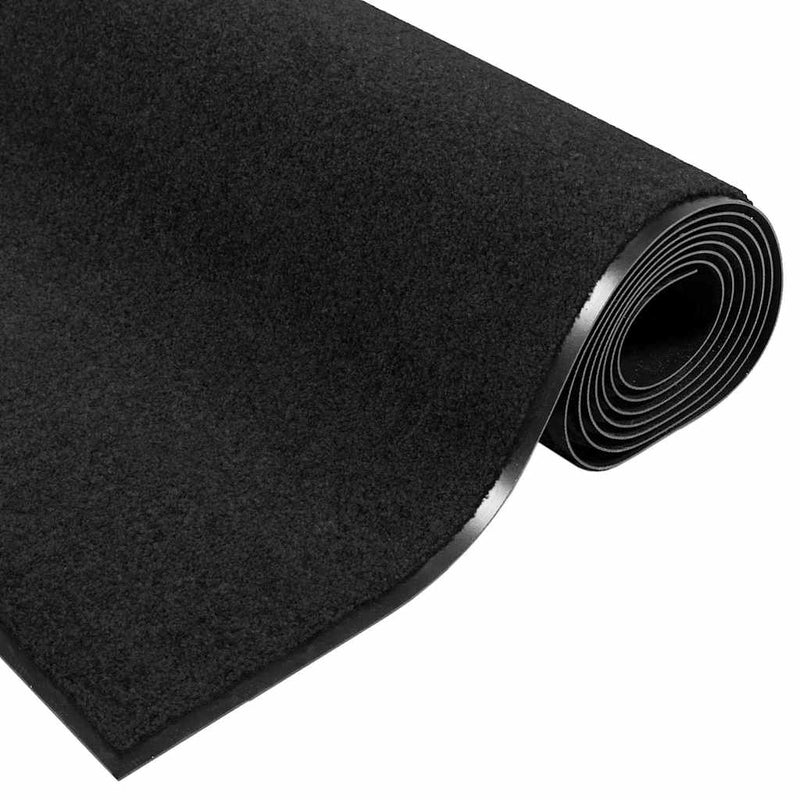vidaXL Ajtószőnyeg Egyéb Fekete 60 x 180 cm Polipropilén és vinil