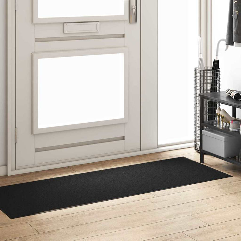 vidaXL Ajtószőnyeg Egyéb Fekete 60 x 180 cm Polipropilén és vinil