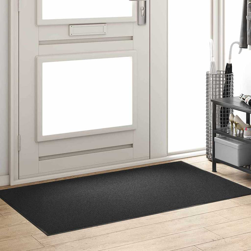 vidaXL Ajtószőnyeg Egyéb Fekete 90 x 150 cm Polipropilén és vinil
