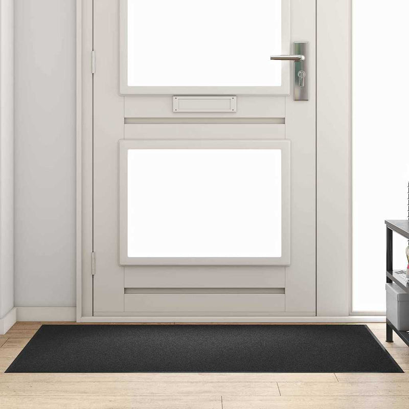 vidaXL Ajtószőnyeg Egyéb Fekete 90 x 150 cm Polipropilén és vinil