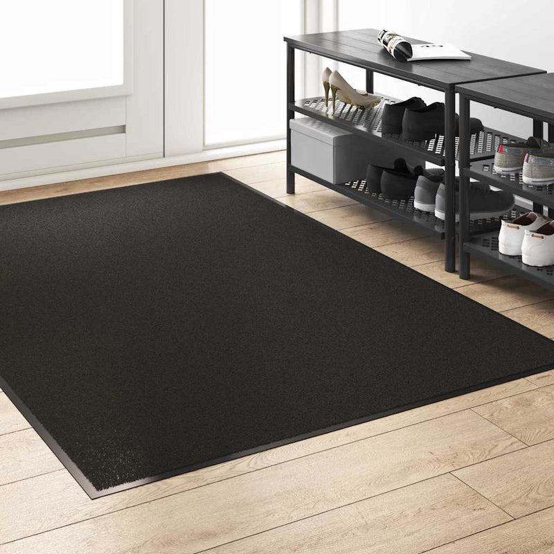 vidaXL Ajtószőnyeg Egyéb Fekete 120 x 180 cm Polipropilén és vinil