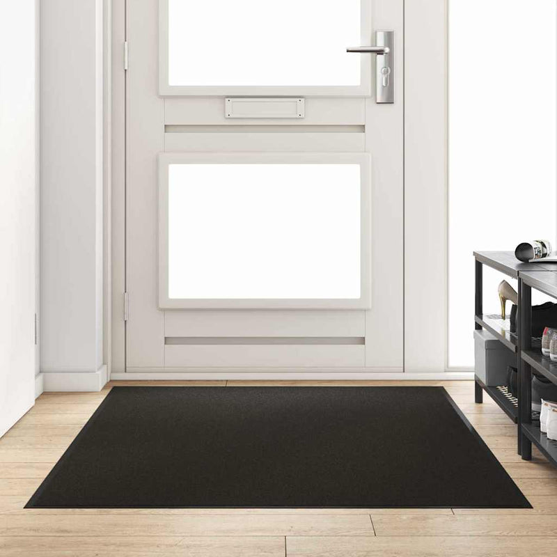vidaXL Ajtószőnyeg Egyéb Fekete 120 x 180 cm Polipropilén és vinil