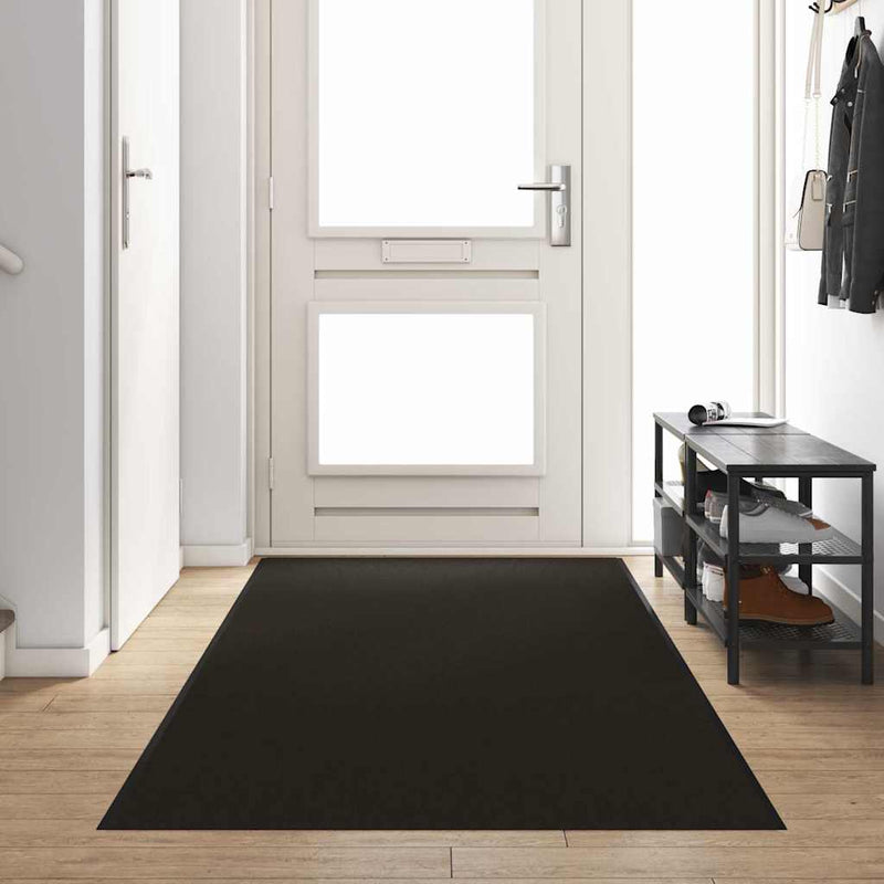 vidaXL Ajtószőnyeg Egyéb Fekete 120 x 350 cm Polipropilén és vinil