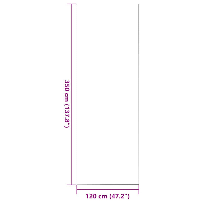 vidaXL Ajtószőnyeg Egyéb Fekete 120 x 350 cm Polipropilén és vinil