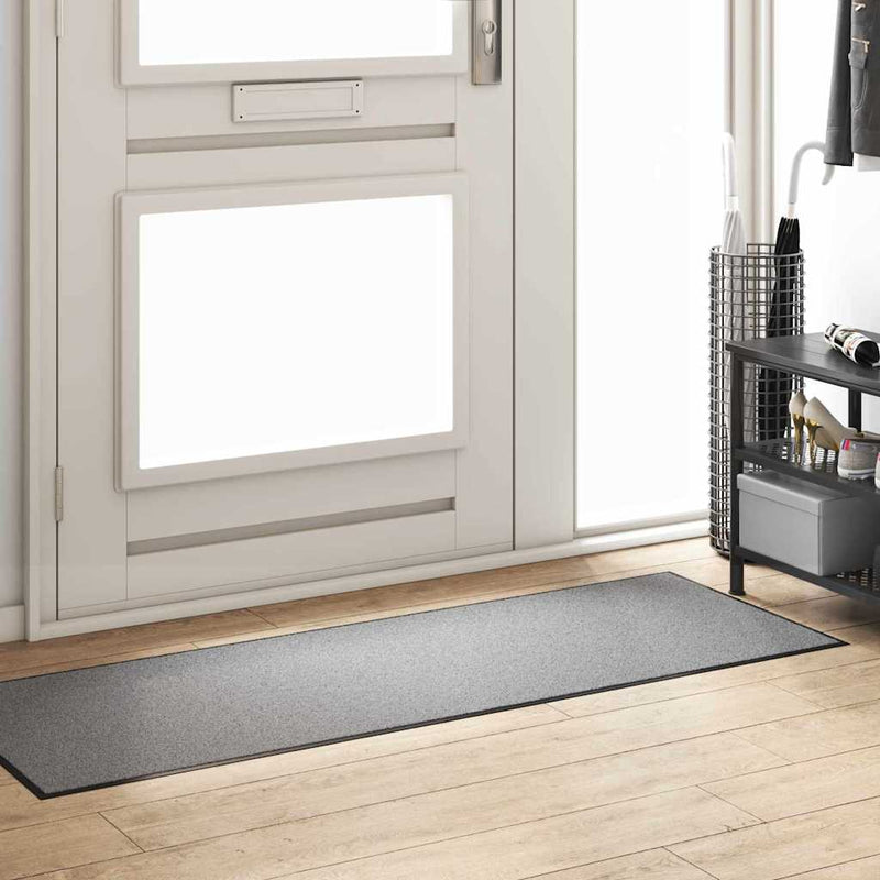 vidaXL Ajtószőnyeg Szürke és fekete 60 x 180 cm Polipropilén és vinil