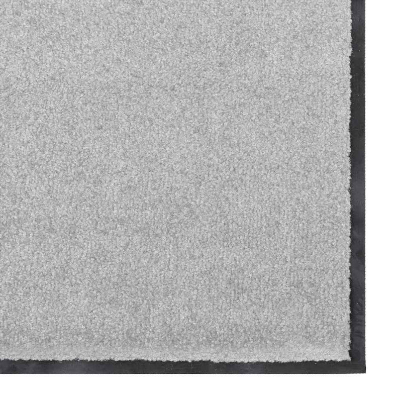 vidaXL Ajtószőnyeg Szürke és fekete 90 x 150 cm Polipropilén és vinil