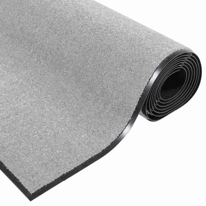vidaXL Ajtószőnyeg Szürke és fekete 90 x 150 cm Polipropilén és vinil