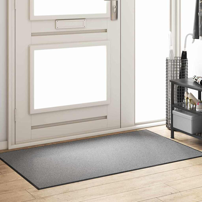vidaXL Ajtószőnyeg Szürke és fekete 90 x 150 cm Polipropilén és vinil