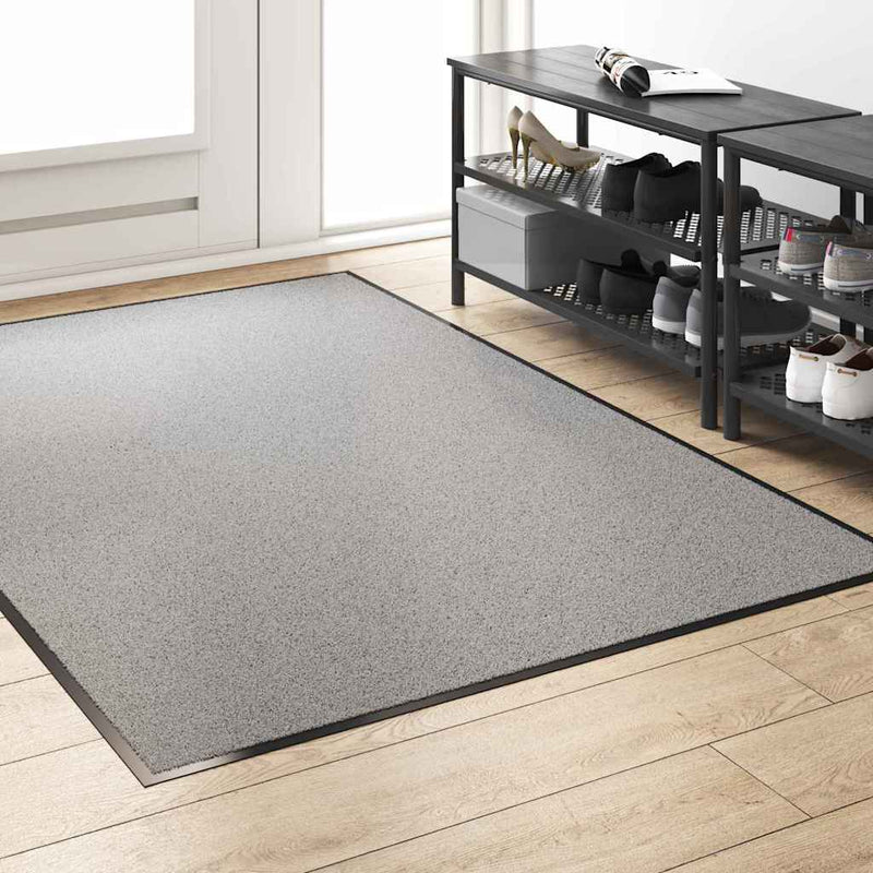 vidaXL Ajtószőnyeg Szürke és fekete 120 x 180 cm Polipropilén és vinil