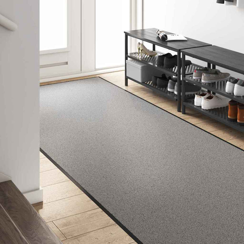 vidaXL Ajtószőnyeg Szürke és fekete 120 x 300 cm Polipropilén és vinil