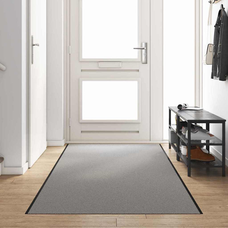 vidaXL Ajtószőnyeg Szürke és fekete 120 x 350 cm Polipropilén és vinil