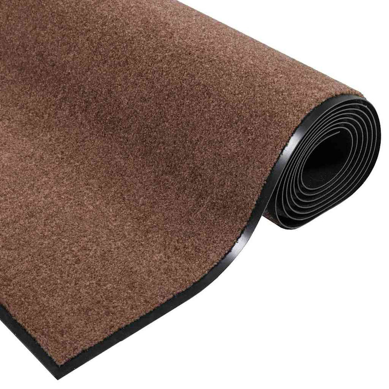 vidaXL Ajtószőnyeg Barna és fekete 60 x 180 cm Polipropilén és vinil