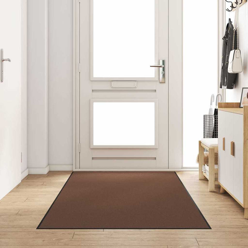 vidaXL Ajtószőnyeg Barna és fekete 120 x 250 cm Polipropilén és vinil