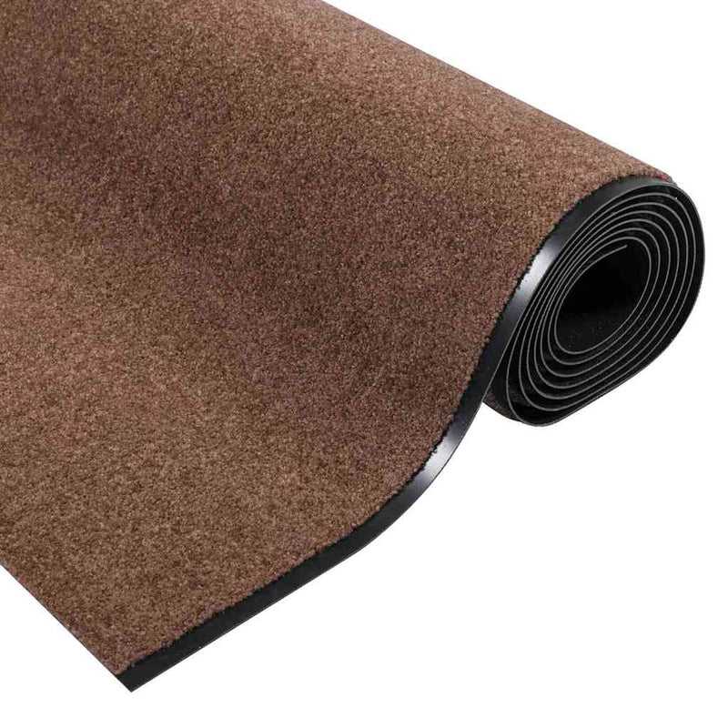 vidaXL Ajtószőnyeg Barna és fekete 120 x 400 cm Polipropilén és vinil