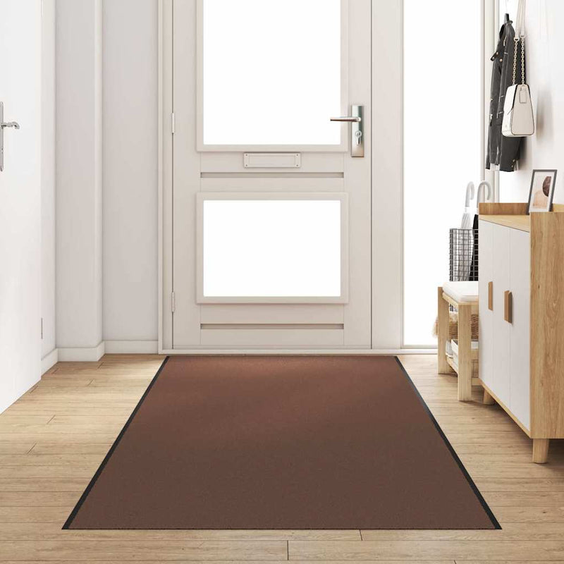 vidaXL Ajtószőnyeg Barna és fekete 120 x 400 cm Polipropilén és vinil