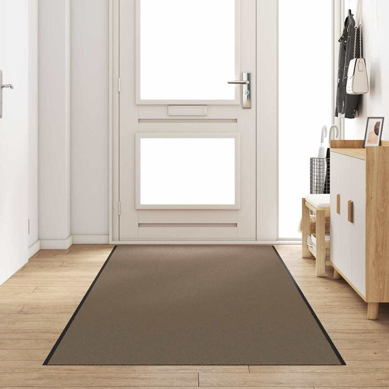 vidaXL Ajtószőnyeg Beige és fekete 120 x 400 cm Polipropilén és vinil
