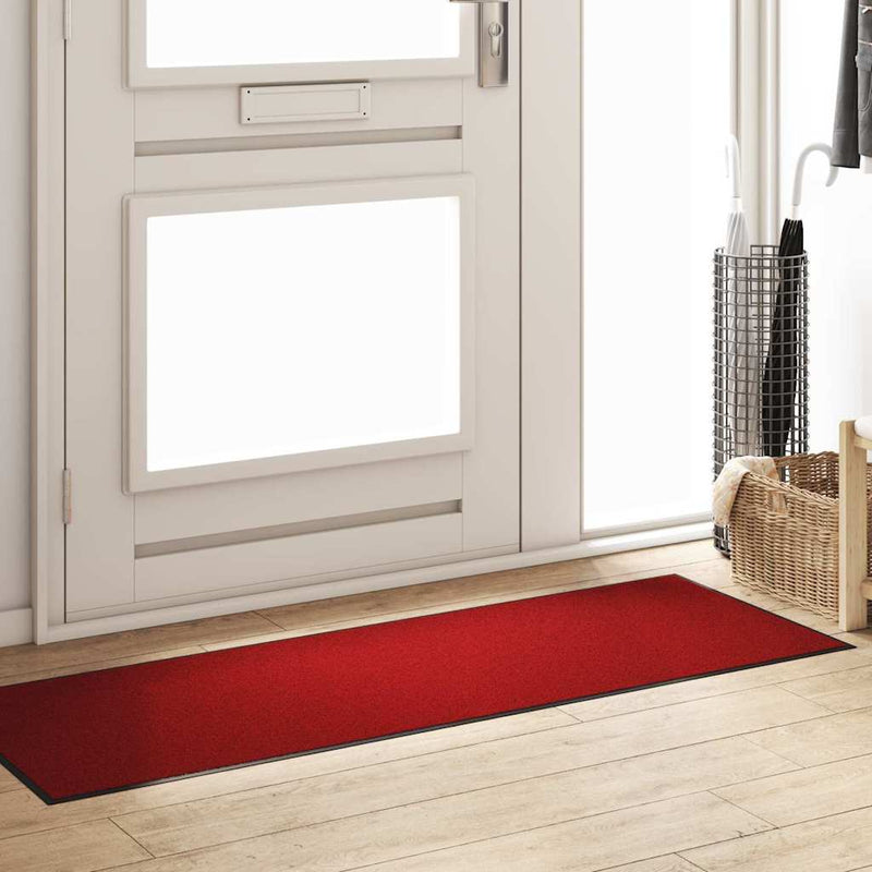 vidaXL Ajtószőnyeg Piros és Fekete 60 x 180 cm Polipropilén és vinil