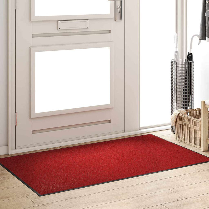 vidaXL Ajtószőnyeg Piros és Fekete 90 x 150 cm Polipropilén és vinil