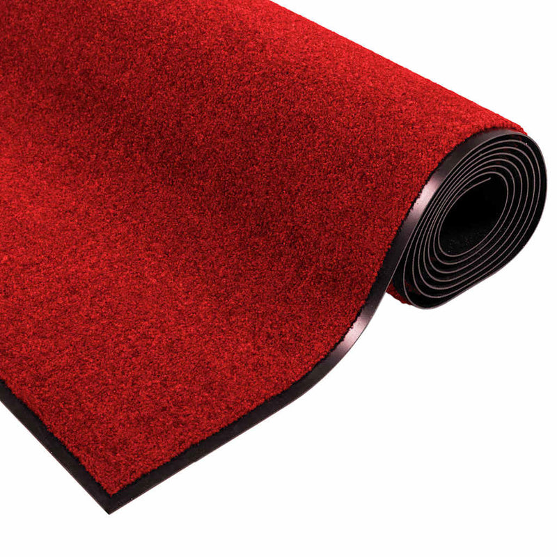 vidaXL Ajtószőnyeg Piros és Fekete 120 x 250 cm Polipropilén és vinil