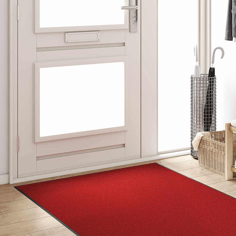 vidaXL Ajtószőnyeg Piros és Fekete 120 x 250 cm Polipropilén és vinil