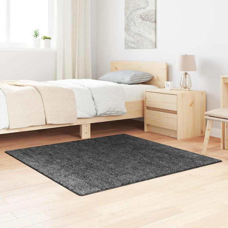 vidaXL Csúszásgátló Shaggy Szőnyeg Sötétszürke 120 x 120 cm PP