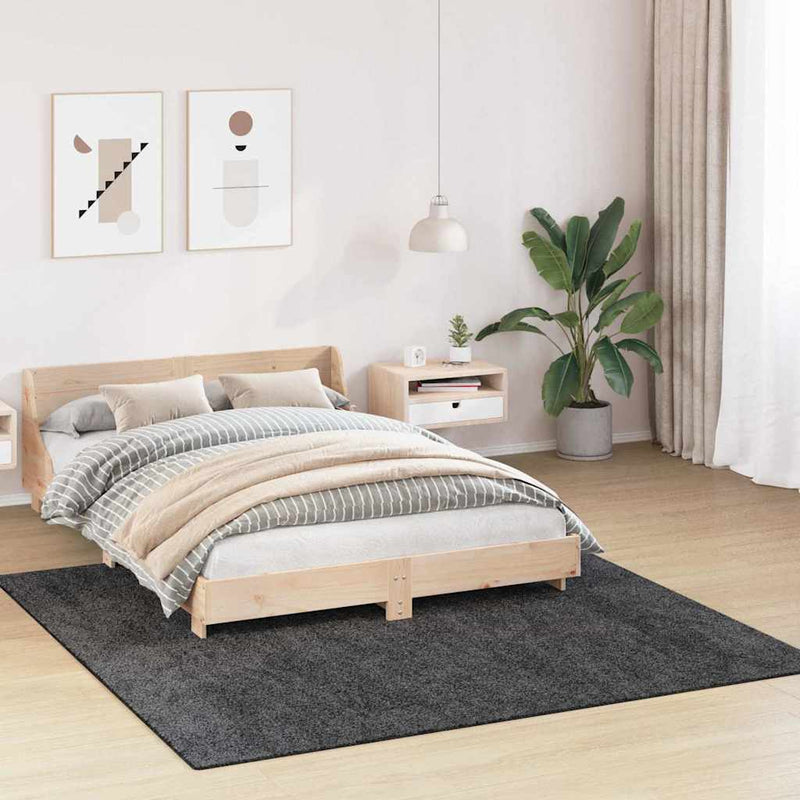 vidaXL Csúszásgátló Shaggy Szőnyeg Sötétszürke 200 x 200 cm PP