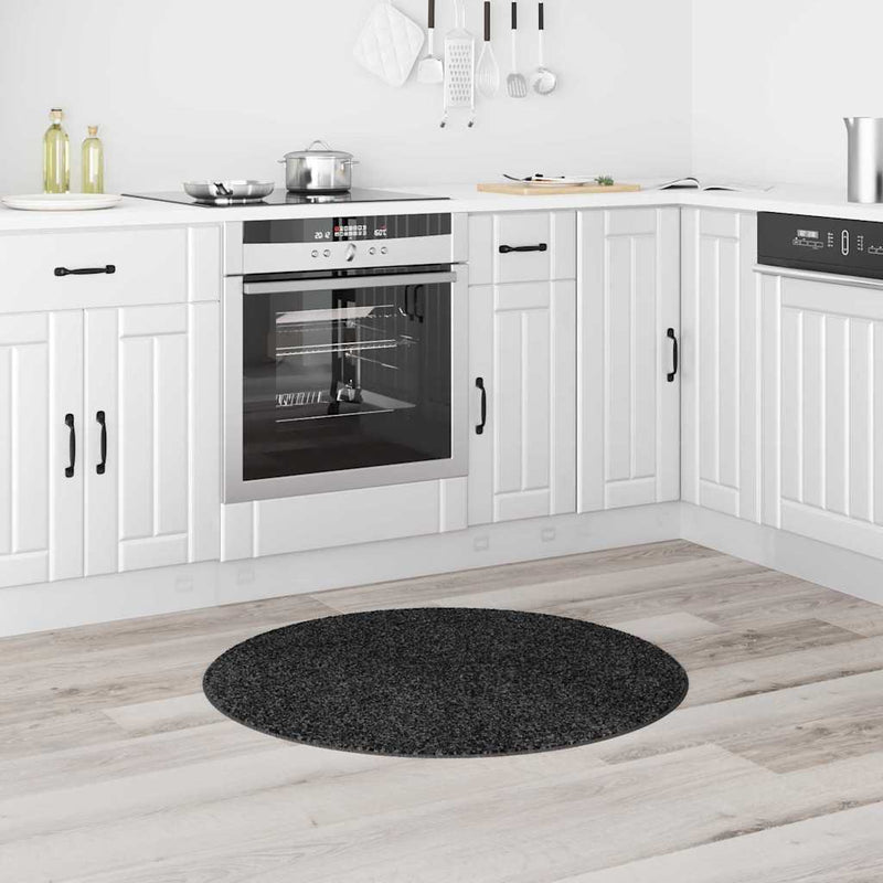 vidaXL Csúszásgátló Shaggy Szőnyeg Sötétszürke 90 x 90 cm PP