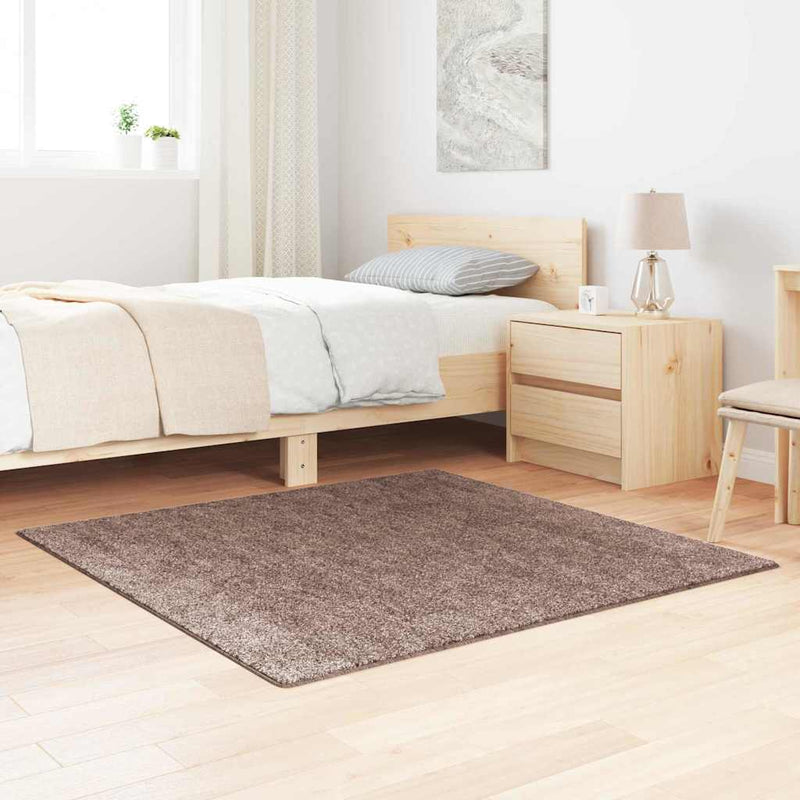 vidaXL Csúszásgátló Shaggy Szőnyeg Barna 120 x 120 cm PP