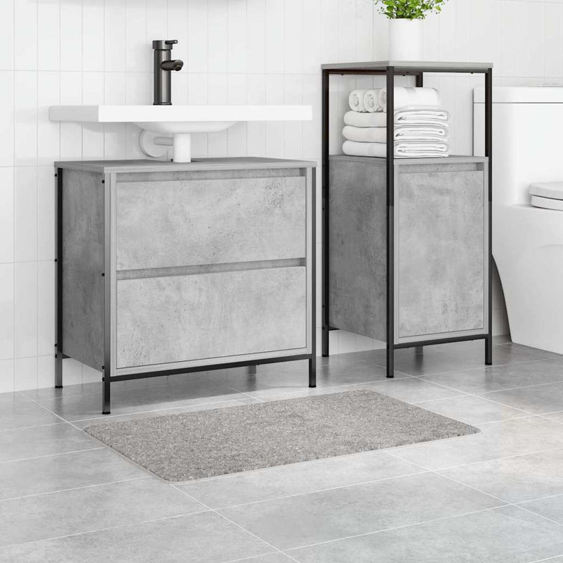 vidaXL Fürdőszoba szőnyeg Szürke 50 x 80 cm Polipropilén
