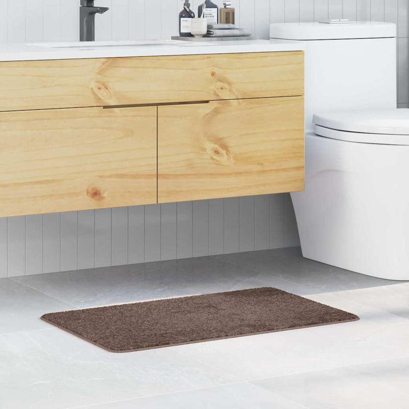 vidaXL Fürdőszoba szőnyeg Barna 50 x 80 cm Polipropilén