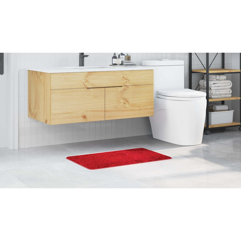 vidaXL Fürdőszoba szőnyeg Piros 50 x 80 cm Polipropilén