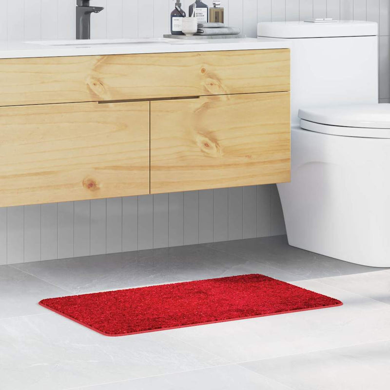vidaXL Fürdőszoba szőnyeg Piros 50 x 80 cm Polipropilén