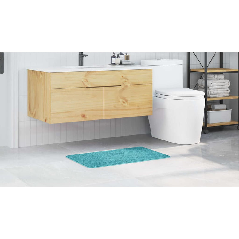 vidaXL Fürdőszoba szőnyeg Türkiz 50 x 80 cm Polipropilén