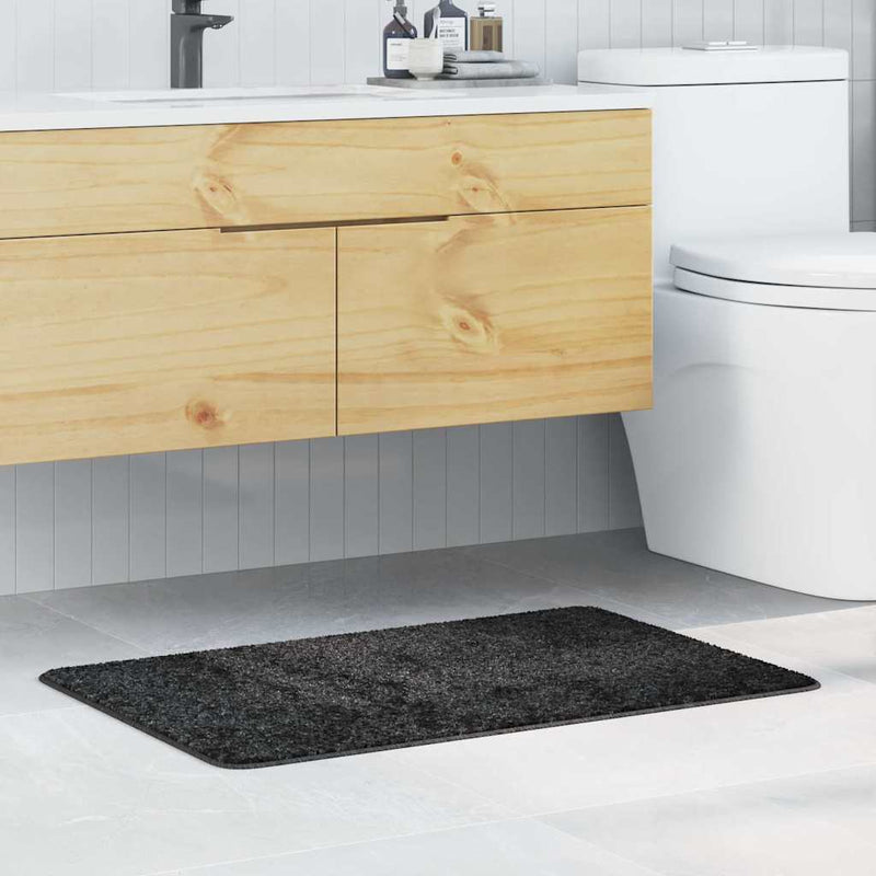 vidaXL Fürdőszoba szőnyeg Sötétszürke 60 x 90 cm Polipropilén