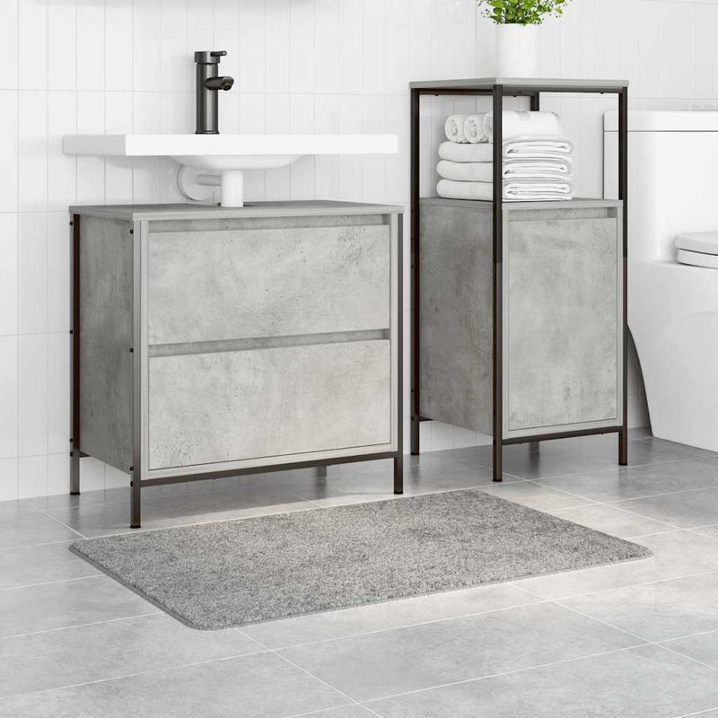 vidaXL Fürdőszoba szőnyeg Szürke 60 x 90 cm Polipropilén
