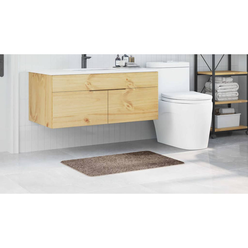 vidaXL Fürdőszoba szőnyeg Barna 60 x 90 cm Polipropilén