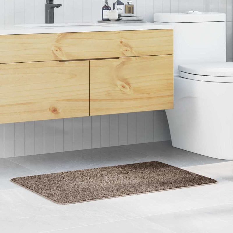 vidaXL Fürdőszoba szőnyeg Barna 60 x 90 cm Polipropilén
