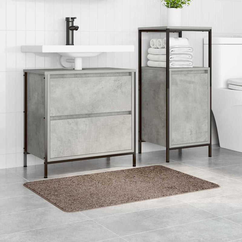 vidaXL Fürdőszoba szőnyeg Barna 60 x 90 cm Polipropilén