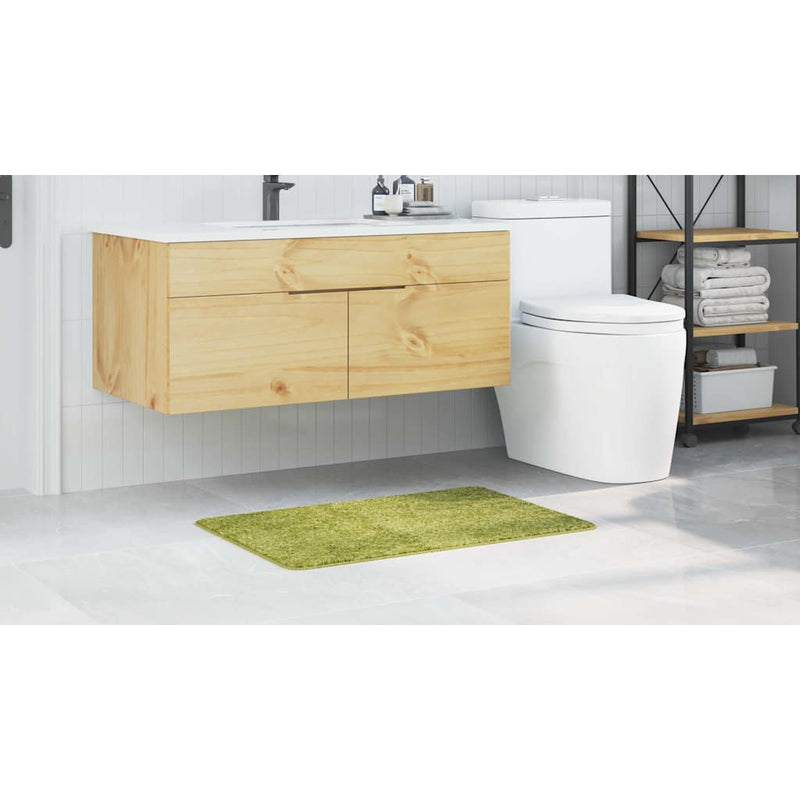 vidaXL Fürdőszoba szőnyeg Zöld 60 x 90 cm Polipropilén