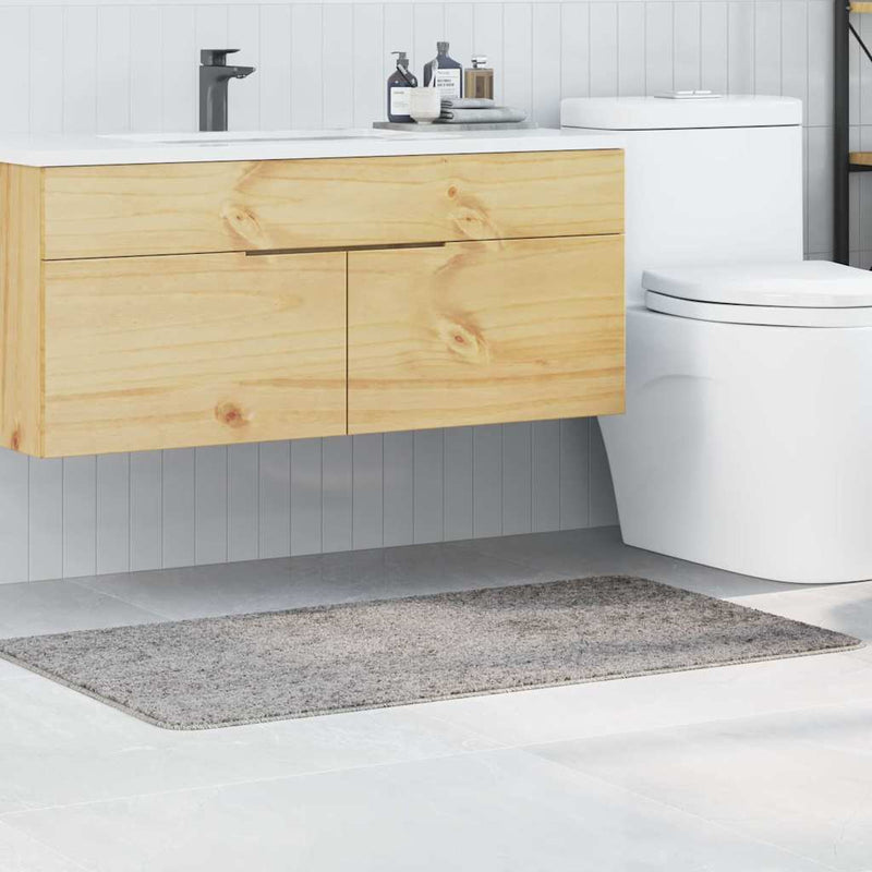 vidaXL Fürdőszoba szőnyeg Szürke 70 x 120 cm Polipropilén