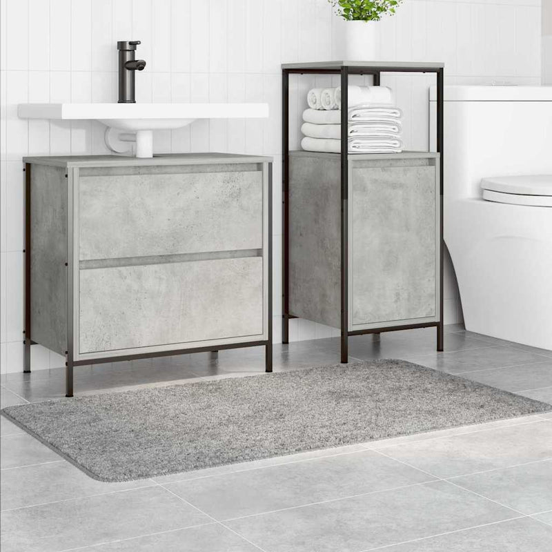 vidaXL Fürdőszoba szőnyeg Szürke 70 x 120 cm Polipropilén