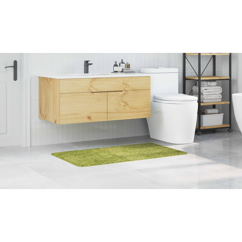 vidaXL Fürdőszoba szőnyeg Zöld 70 x 120 cm Polipropilén