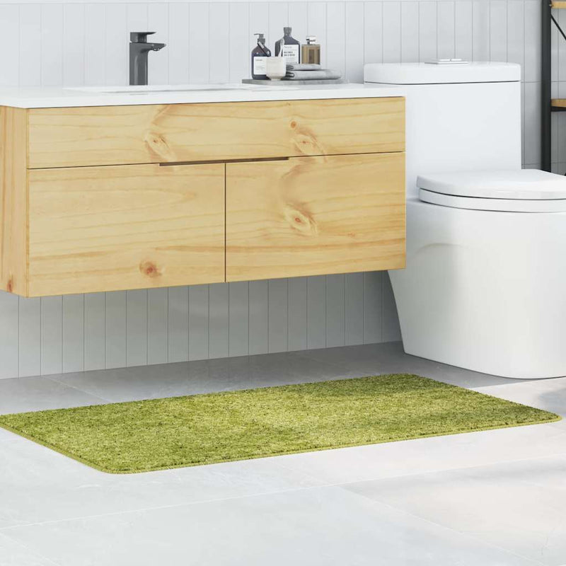 vidaXL Fürdőszoba szőnyeg Zöld 70 x 120 cm Polipropilén