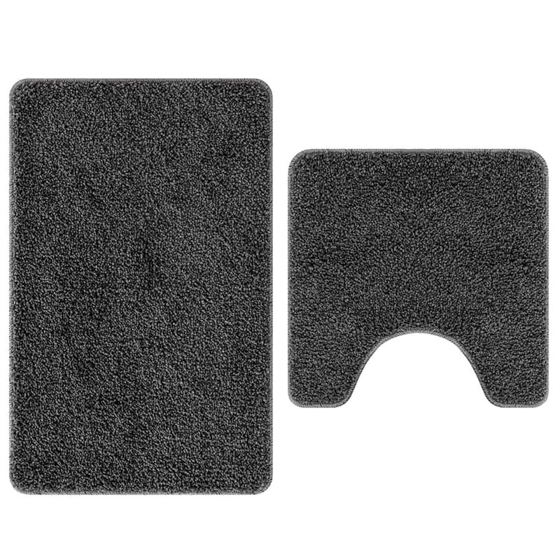 vidaXL Fürdőszoba szőnyeg 2 pcs Sötétszürke 50 x 50 cm Polipropilén