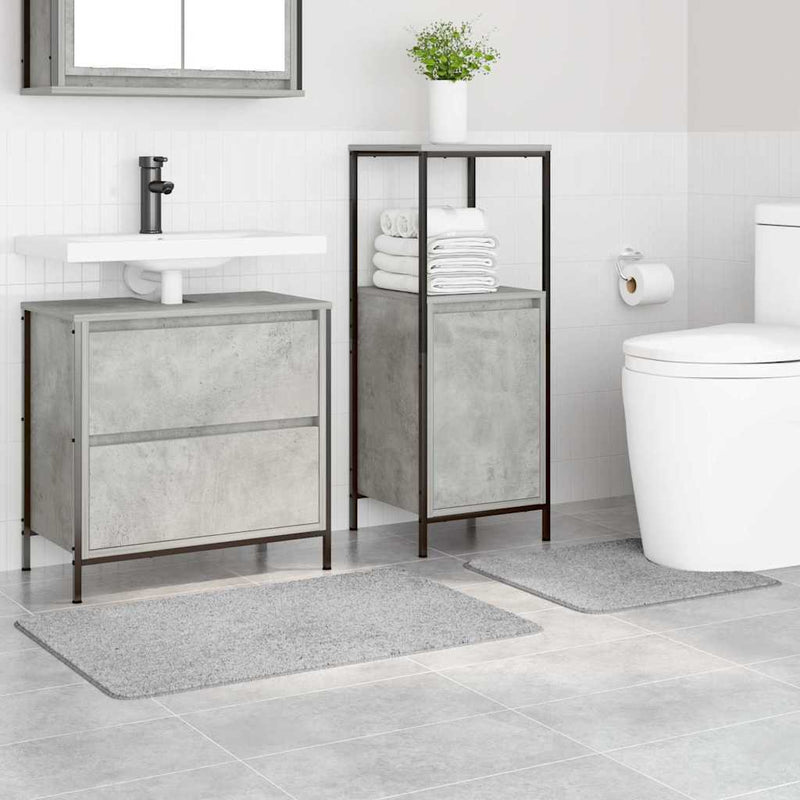 vidaXL Fürdőszoba szőnyeg 2 pcs Szürke 50 x 50 cm Polipropilén