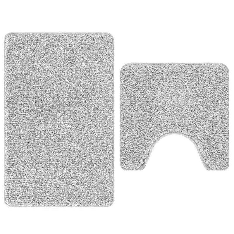 vidaXL Fürdőszoba szőnyeg 2 pcs Szürke 50 x 50 cm Polipropilén