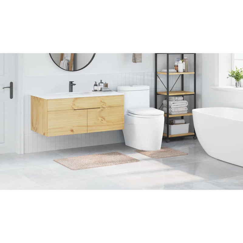 vidaXL Fürdőszoba szőnyeg 2 pcs Krém 50 x 50 cm Polipropilén